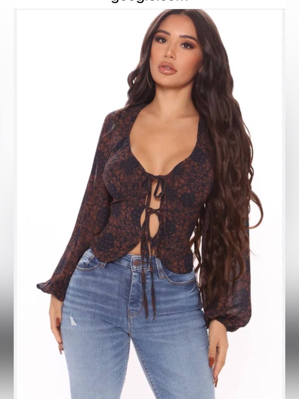 Fashion Nova Chia Boy Chiffon Top size small NWT